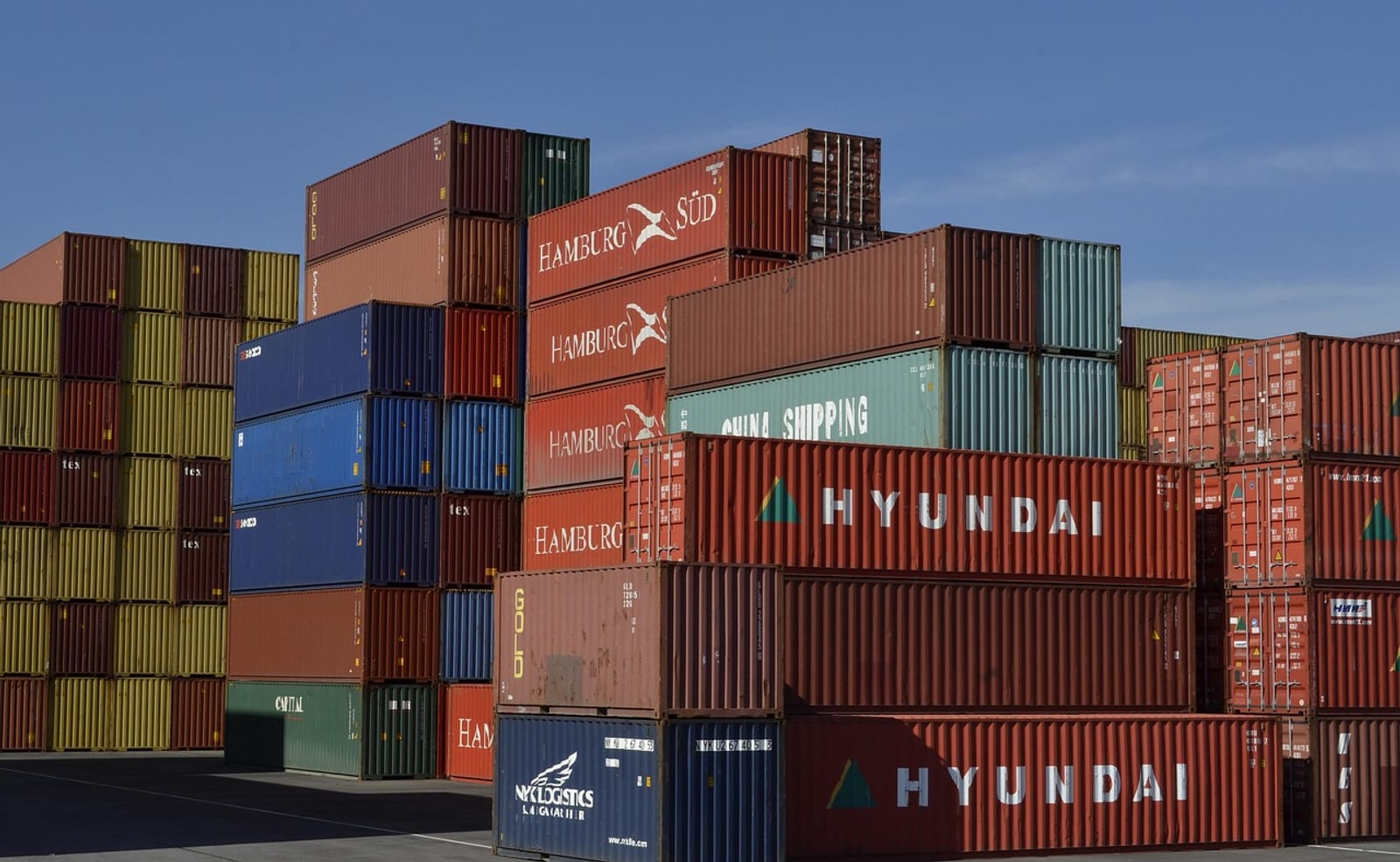 Container terminal with customs paperwork and shipping invoices